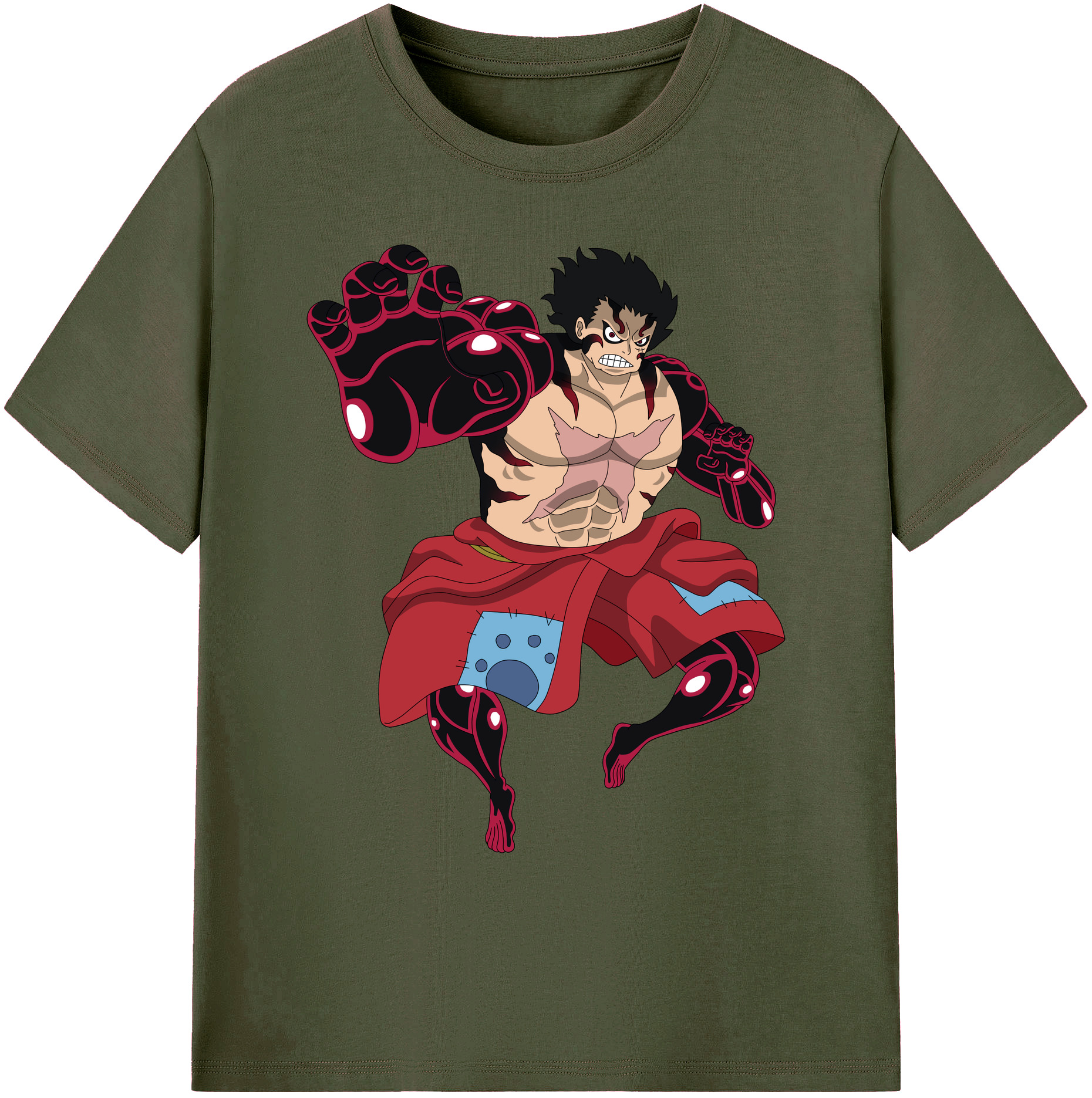 ワンピース モンキー・D・ルフィ ONE PIECE Monkey D. Luffy 綿100％ メンズ半袖Tシャツ｜肌触りやわらか＆通気性